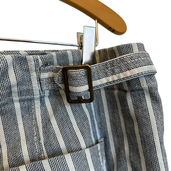 Pilcro Pinstripe Cropped Wide Leg Jeans Railroad Stripe Culotte Utility Pants 18 - Picture 7 of 11